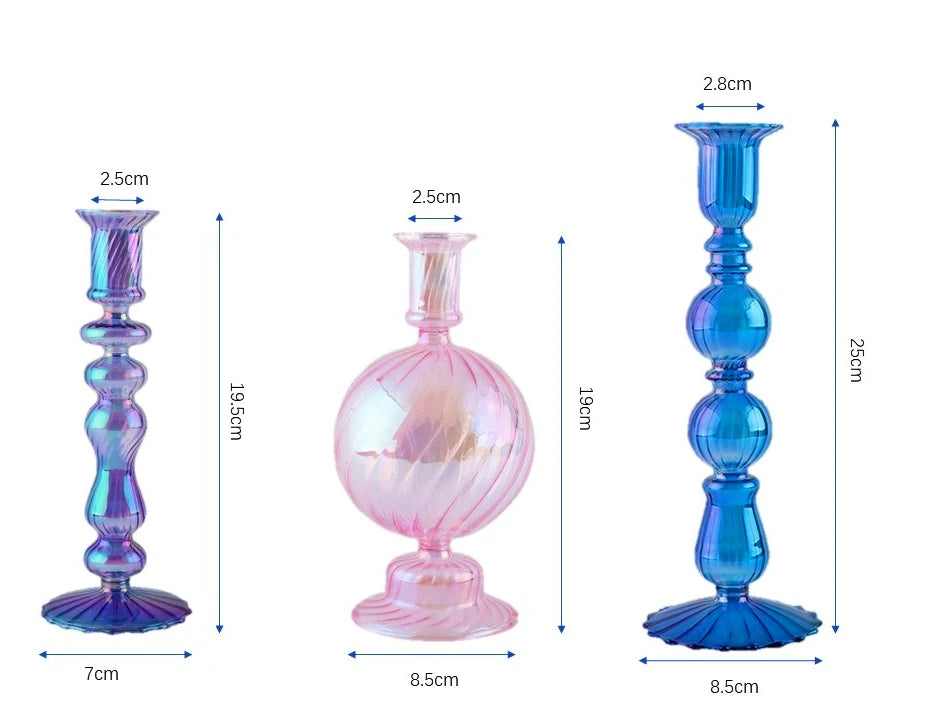 Retro Glass Candlestick Holder
