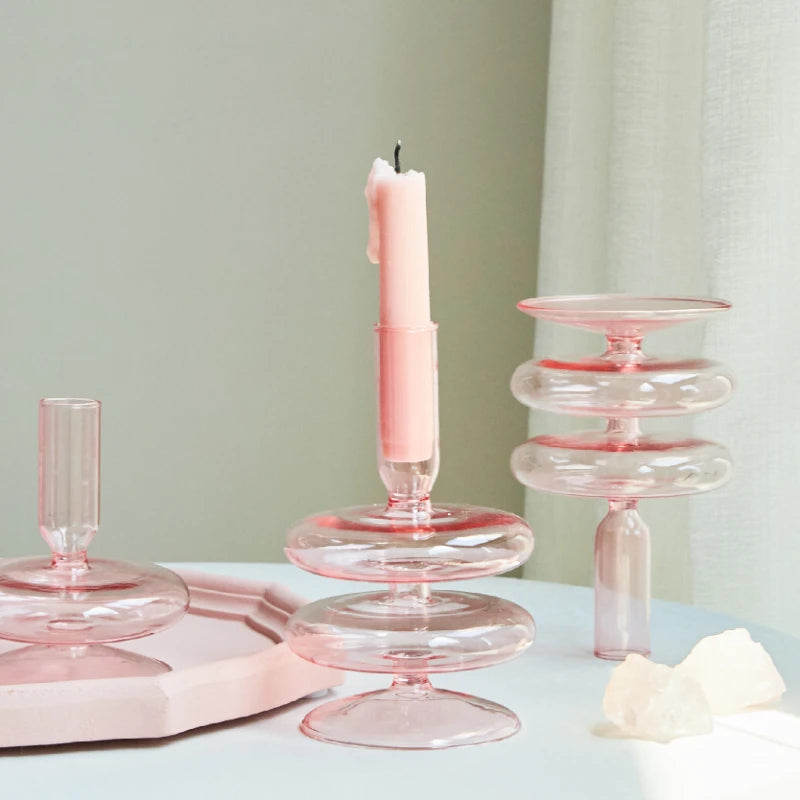 Glass Taper Candle Holder