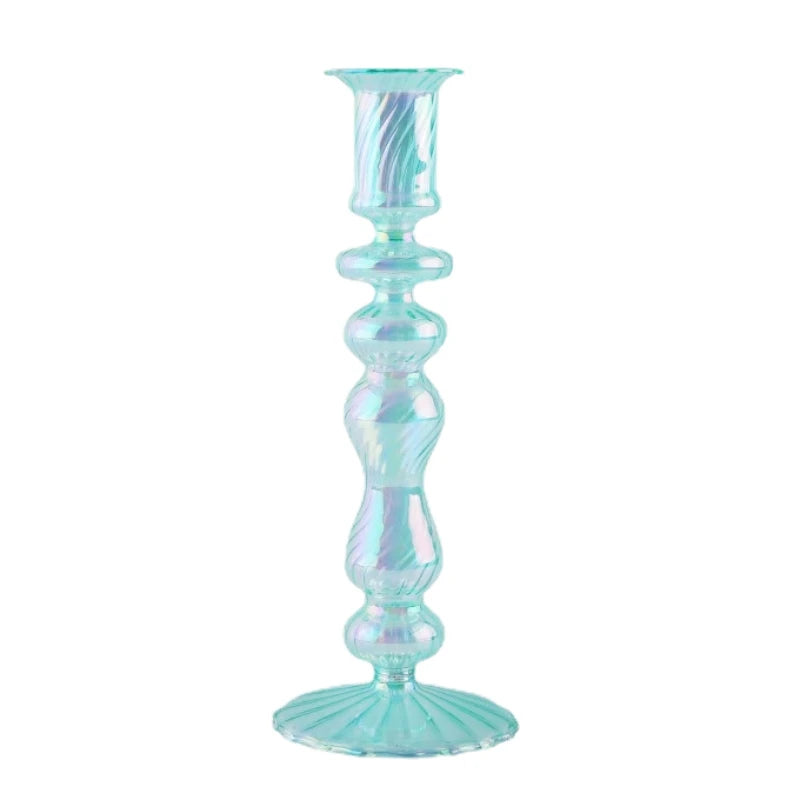 Retro Glass Candlestick Holder
