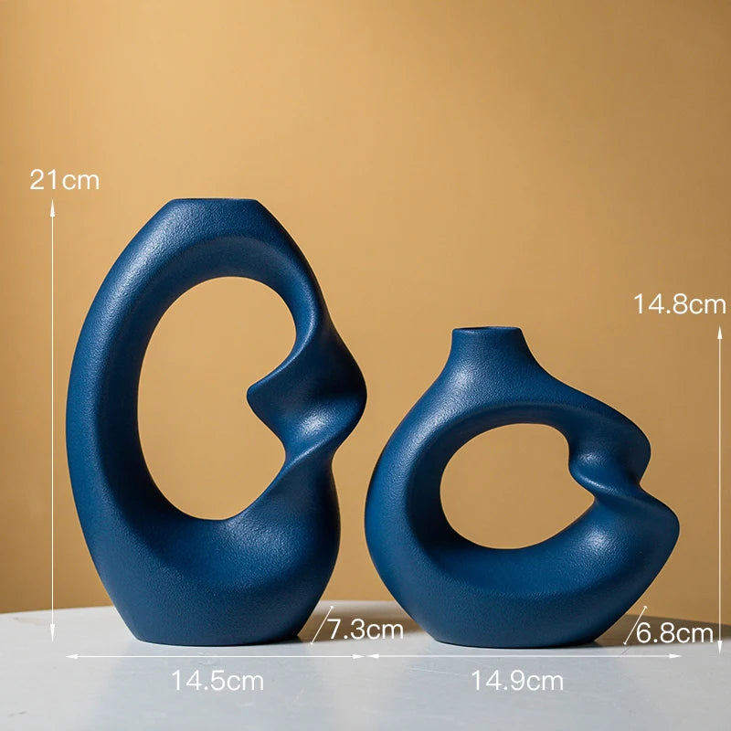 Matte Ceramic Vase Set of 2