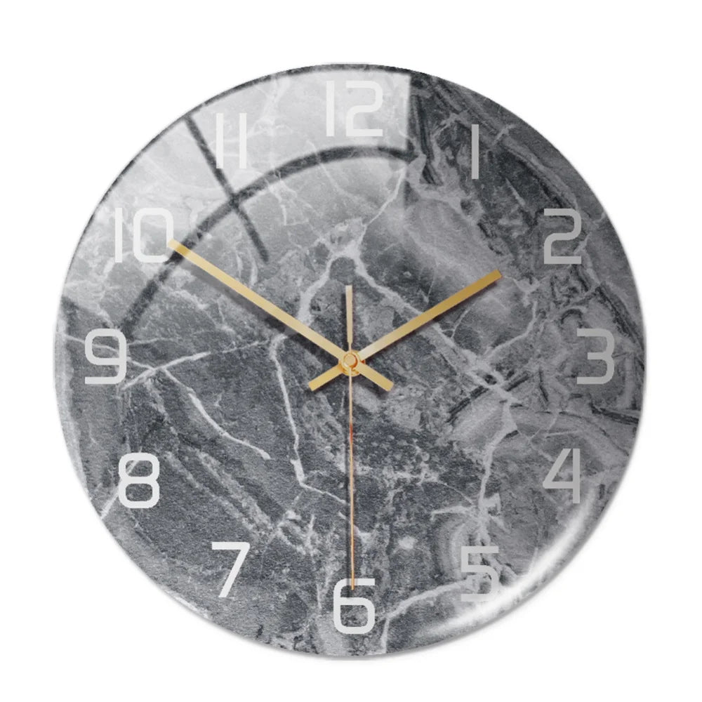 30CM Round Marble Wall Clock