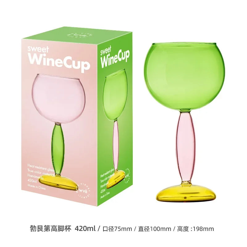 Colored Goblet Wine Glass