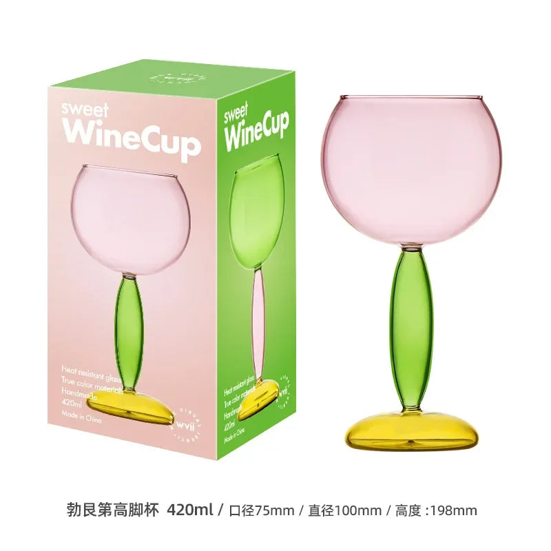 Colored Goblet Wine Glass