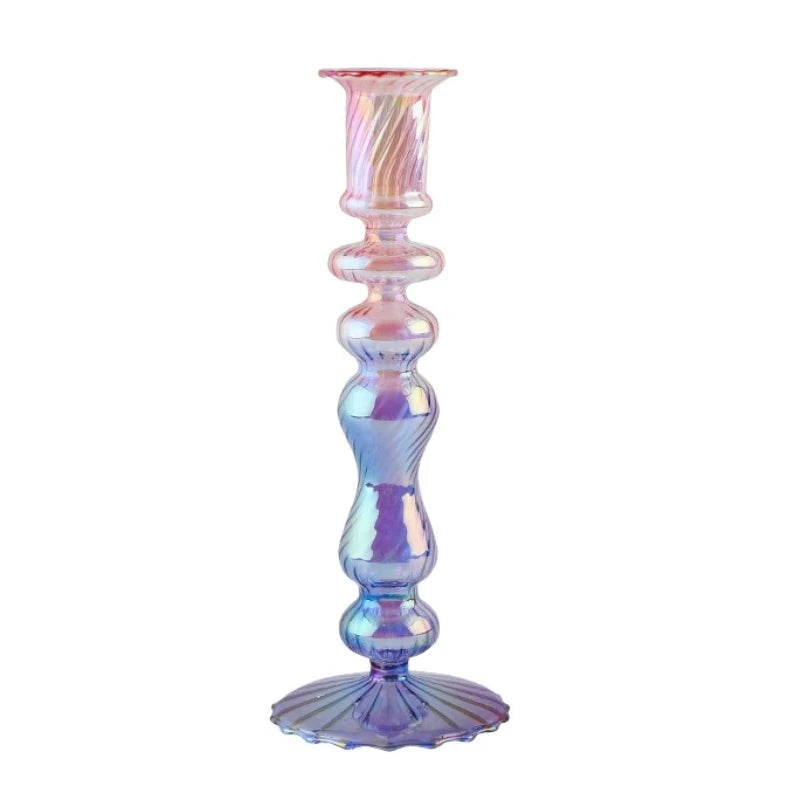 Retro Glass Candlestick Holder
