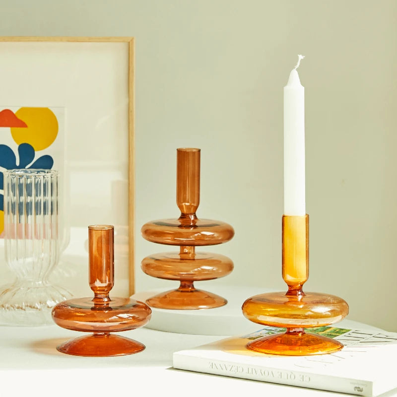 Glass Taper Candle Holder
