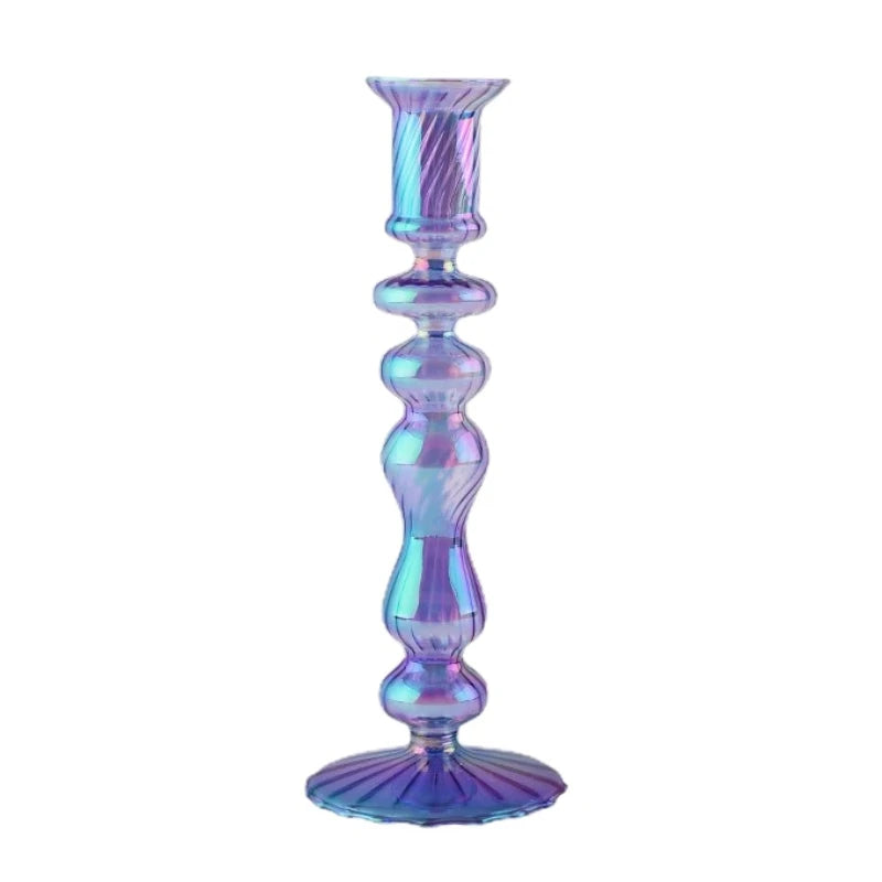 Retro Glass Candlestick Holder