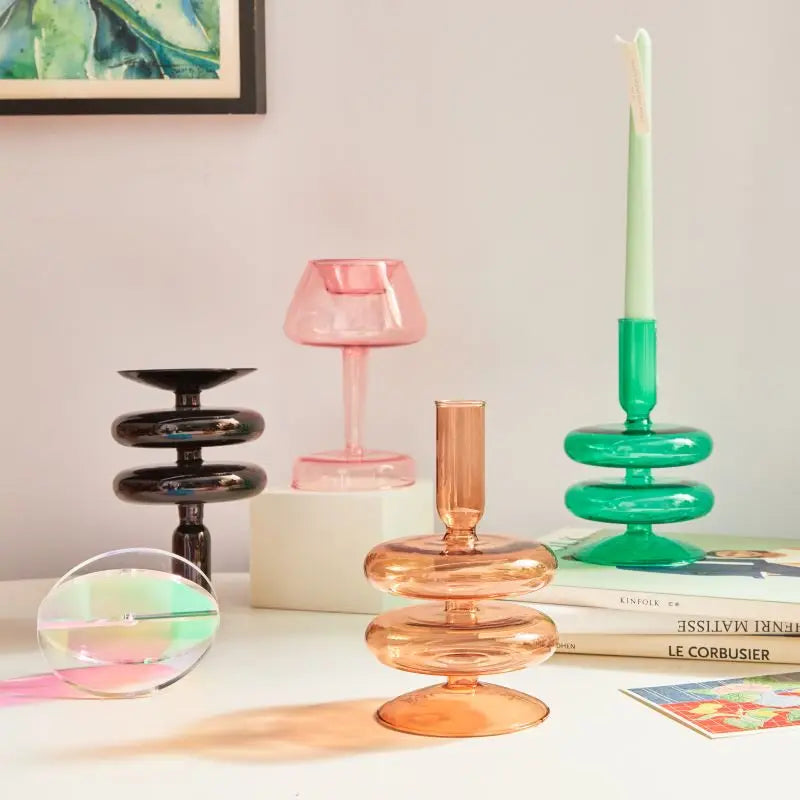 Glass Taper Candle Holder