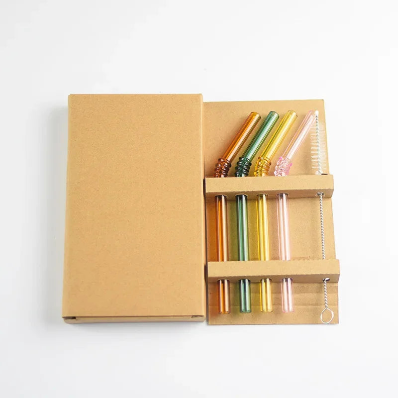 4-Piece Glass Straw Set