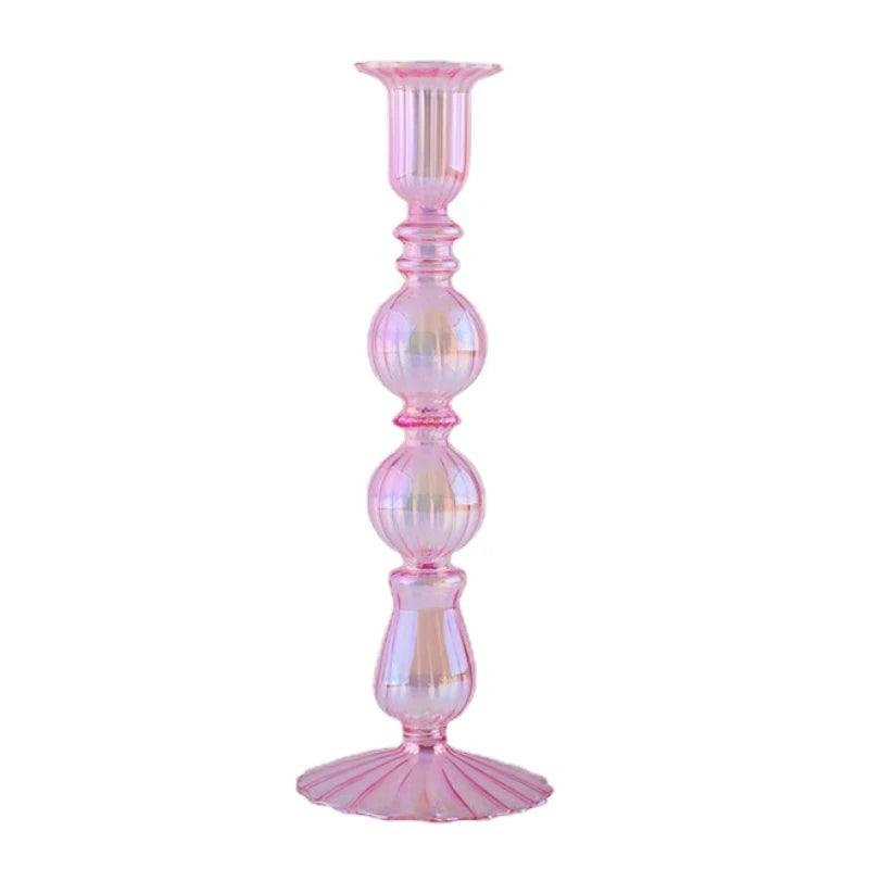 Retro Glass Candlestick Holder