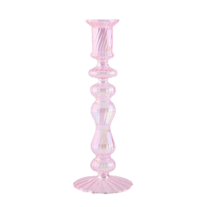 Retro Glass Candlestick Holder