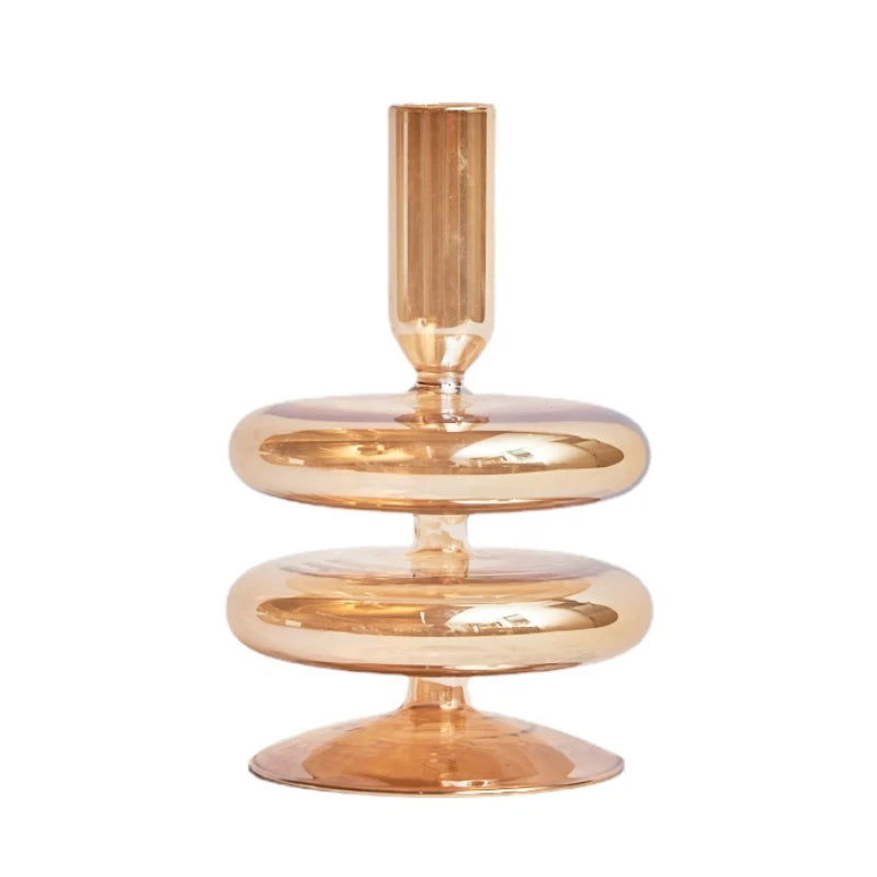 Retro Glass Candlestick Holder