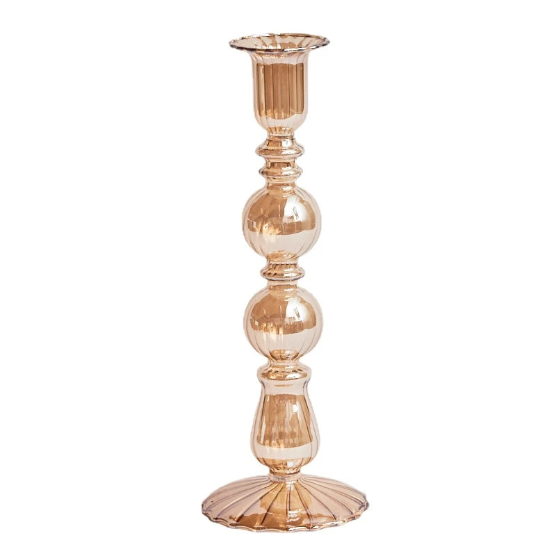 Retro Glass Candlestick Holder
