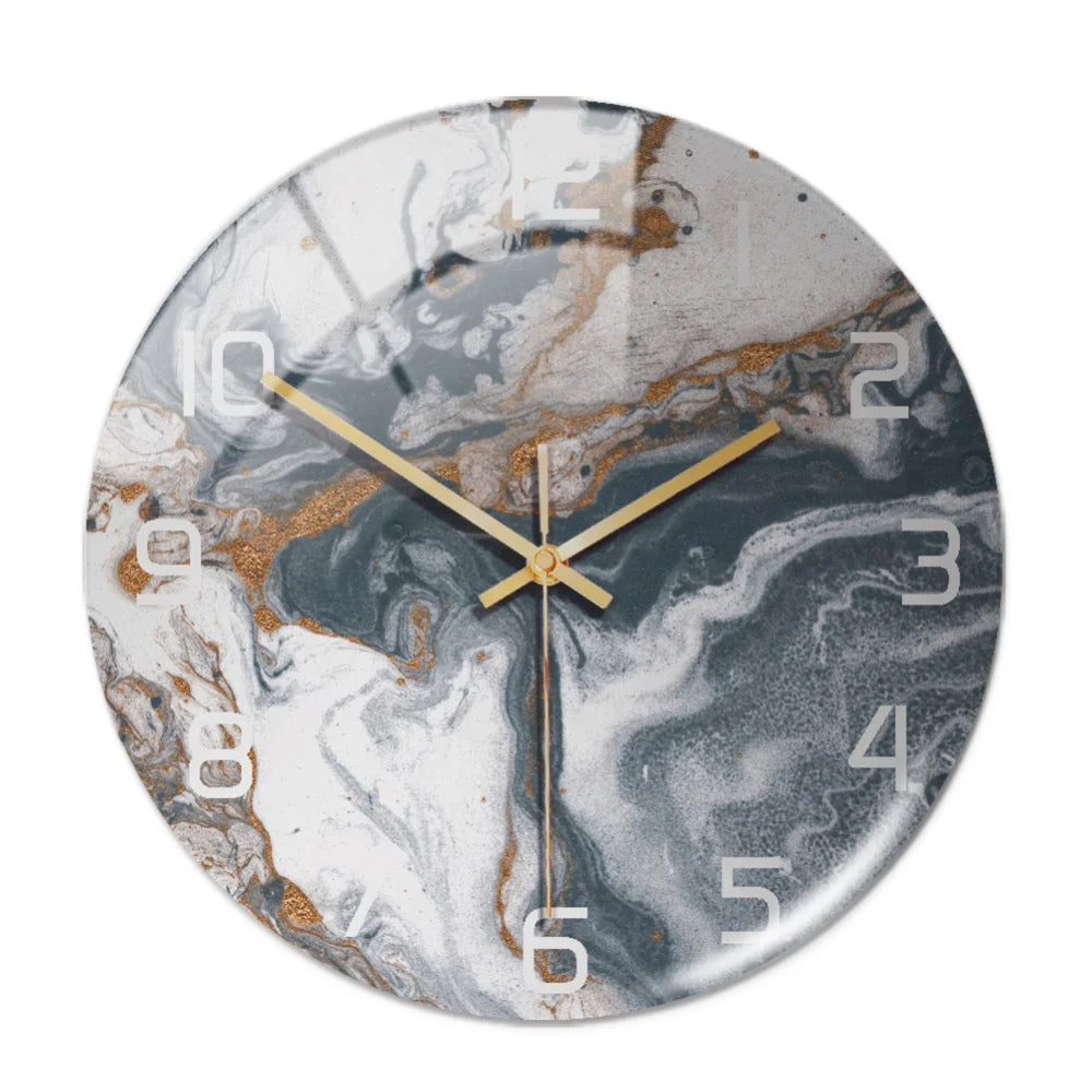 30CM Round Marble Wall Clock