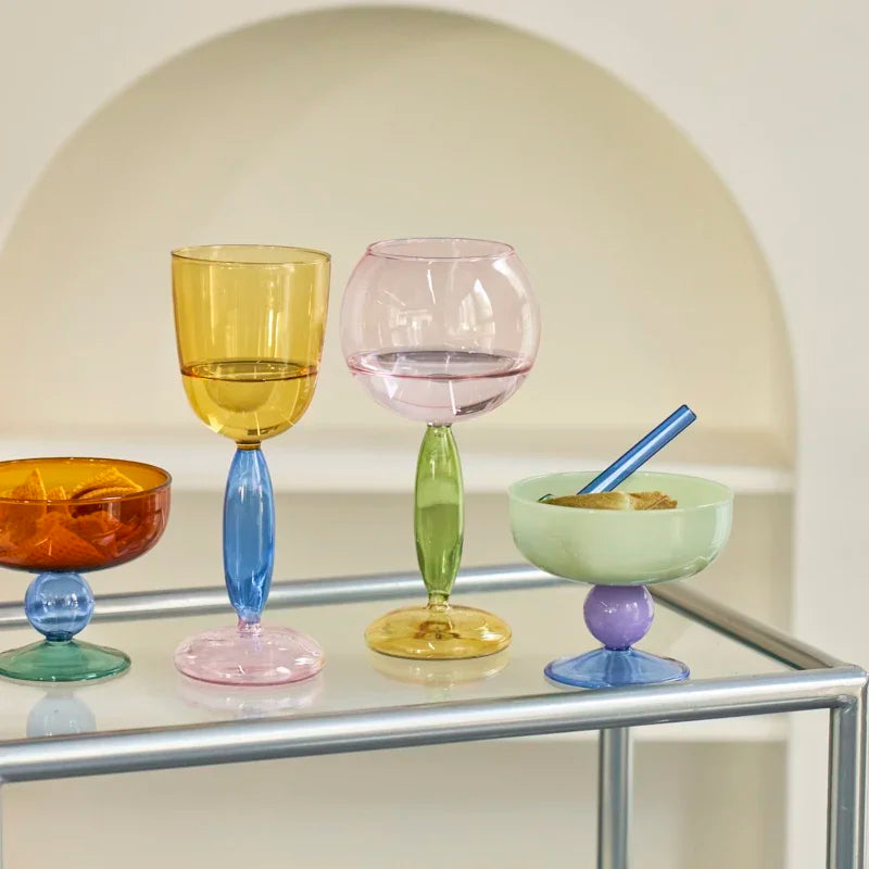 Colored Goblet Wine Glass