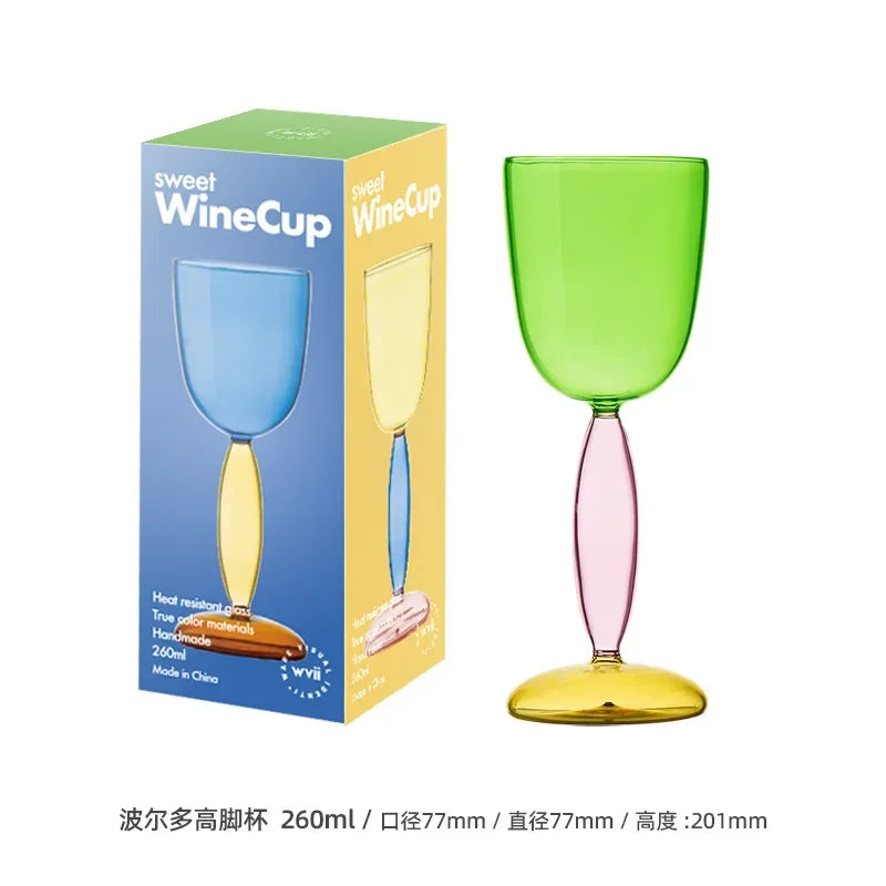 Colored Goblet Wine Glass