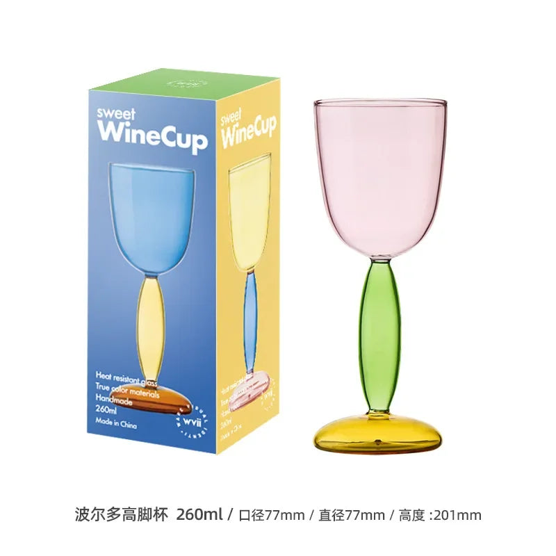 Colored Goblet Wine Glass