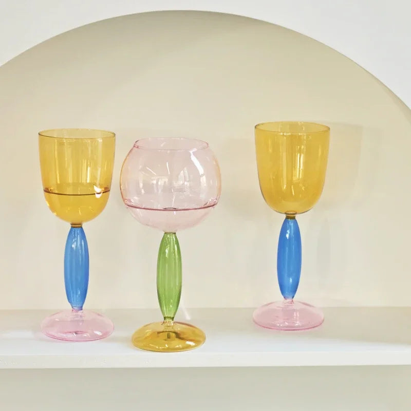 Colored Goblet Wine Glass