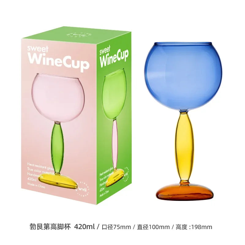 Colored Goblet Wine Glass