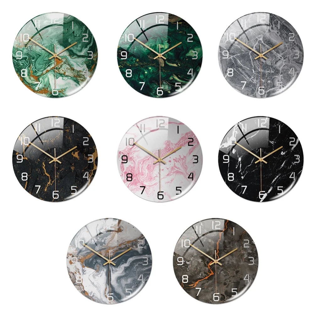 30CM Round Marble Wall Clock