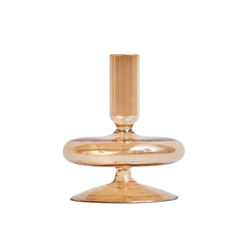Retro Glass Candlestick Holder