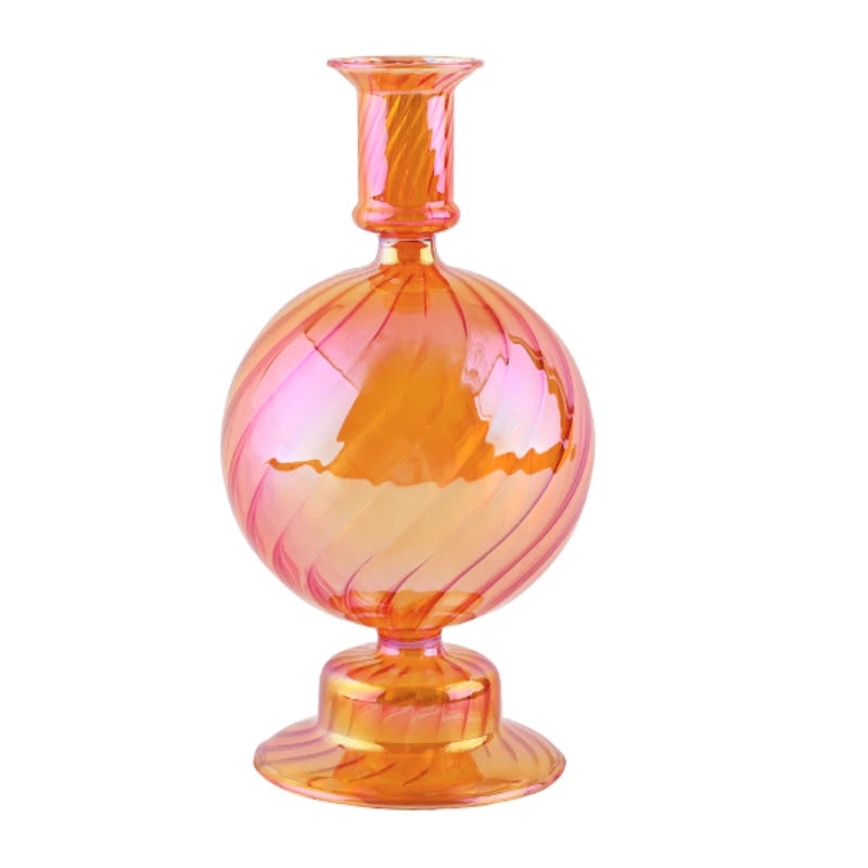 Retro Glass Candlestick Holder