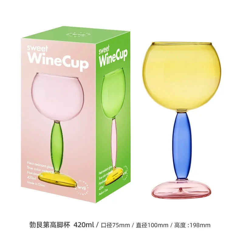 Colored Goblet Wine Glass