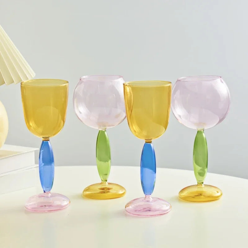 Colored Goblet Wine Glass
