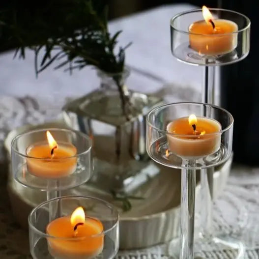 Crystal Glass Tealight Holder Set